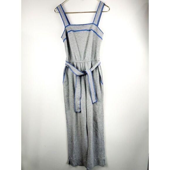 ANTHROPOLOGIE SATURDAY SUNDAY MADELINE COZY LOUNGE KNIT JUMPSUIT GRAY Blue XS - Picture 2 of 6